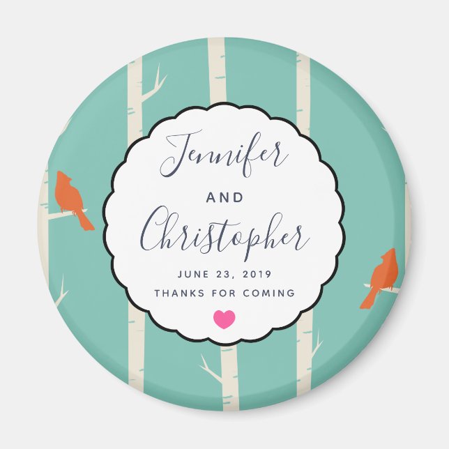 Íman Pássaros-laranja retrorados em Obrigados de Casame (Frente)