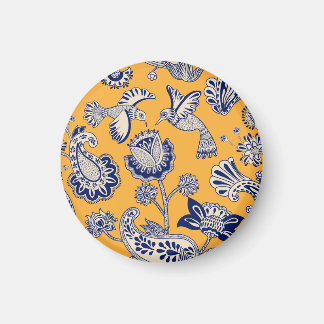 Íman Pássaros Paisley Flores Padrão de Vintagem