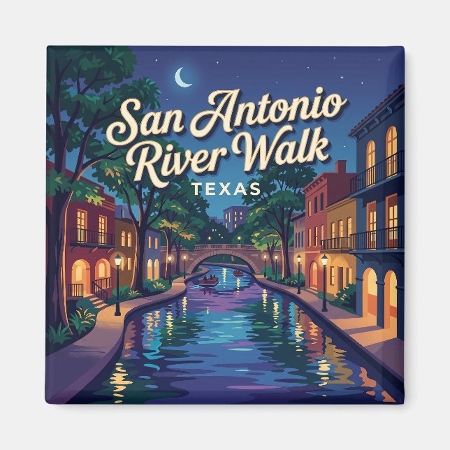 Íman Passeio à Beira do Rio San Antonio Texas (Frente)