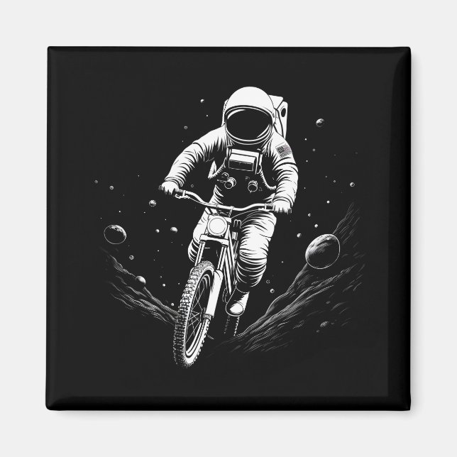 Íman Passeio de Bicicleta do Astronauta Cósmico Aventur (Frente)