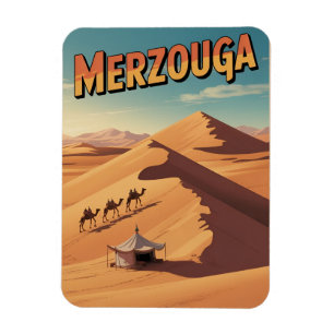 Íman Passeio de camelo no saara Merzouga retro Marrocos