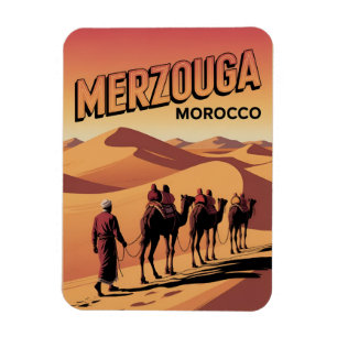 Íman Passeio de camelo no saara Merzouga retro Marrocos