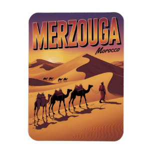 Íman Passeio de camelo no saara Merzouga retro Marrocos