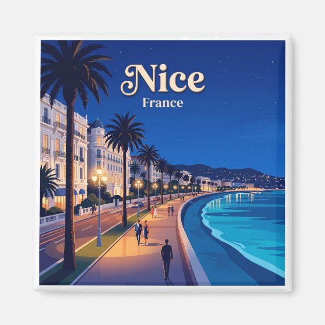 Íman Passeio dos Ingleses à Noite Nice França (Frente)