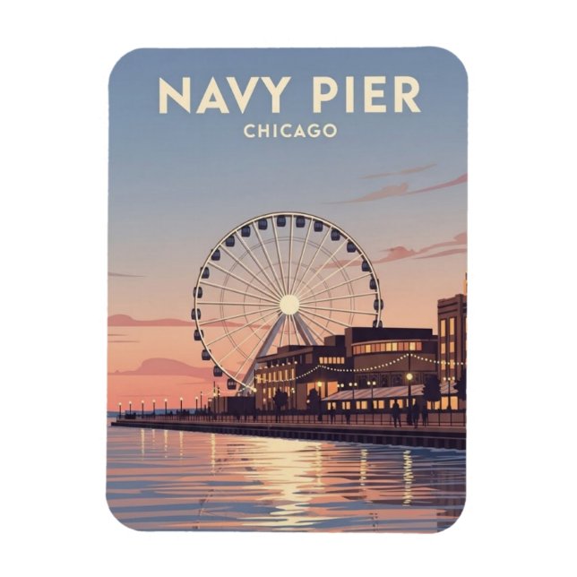 Íman Passeio em Navy Pier Chicago Illinois (Vertical)