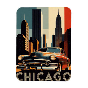 Íman 🌆 Passeio pela Skyline de Carros Clássicos de Chi