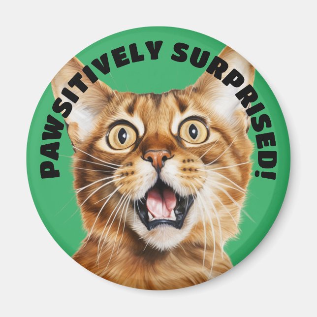 Íman PASSIVAMENTE SURPREENDIDO! Gato Louco e Engraçado  (Frente)