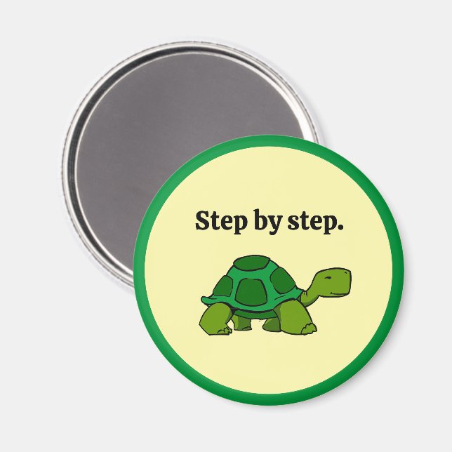 Íman Passo a Passo Cartoon Turtle, vitória persistente (Front/Back)