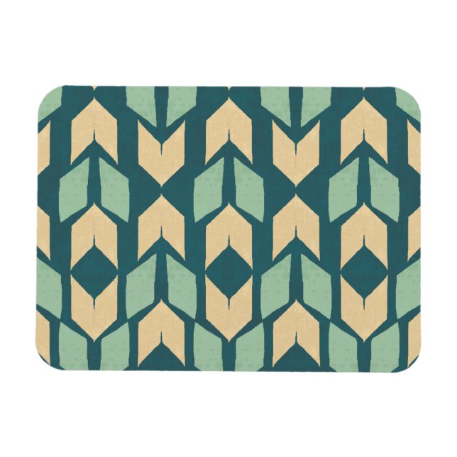 Íman Passo Geo Externo | Padrão Geométrico De Seta Teal (Horizontal)