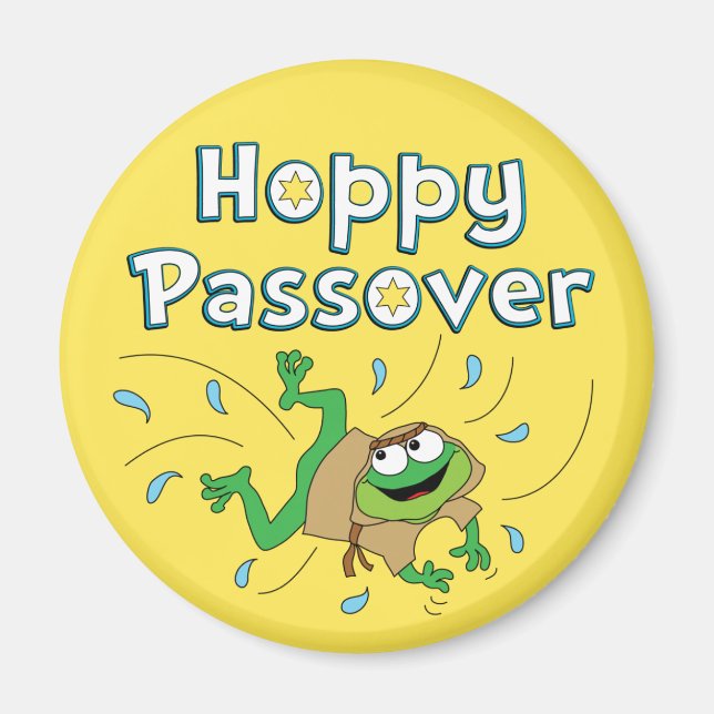 Íman Passover Redondo Magnet "Hoppy Passover" (Frente)