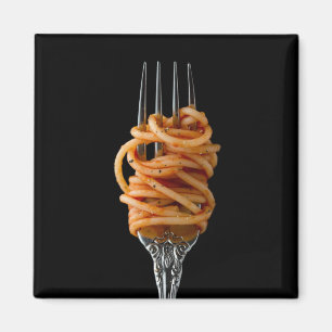 Íman Pasta cuspiu em um garfo, Comida espaguete