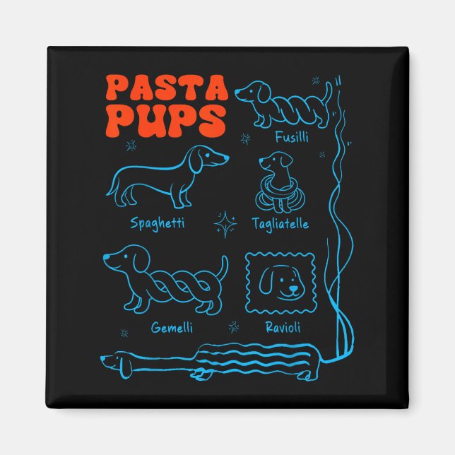 Íman Pasta P Funny Dachshund Wiener Dog Pasta Foodie Do (Frente)