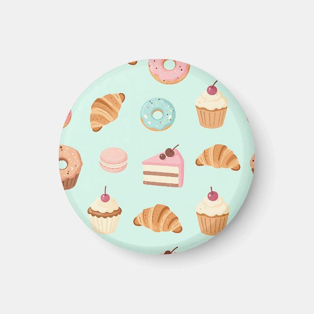 Íman Pastéis Franceses Doces Padrão Fofo (Frente)