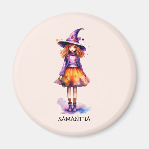 Íman Pastel Cute Witch Girl - Halloween Aestética (2)