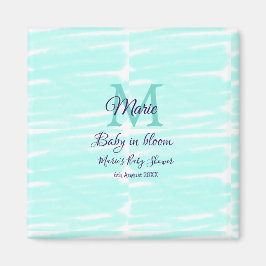 Íman Pastel green baby in bloom monogram baby shower te