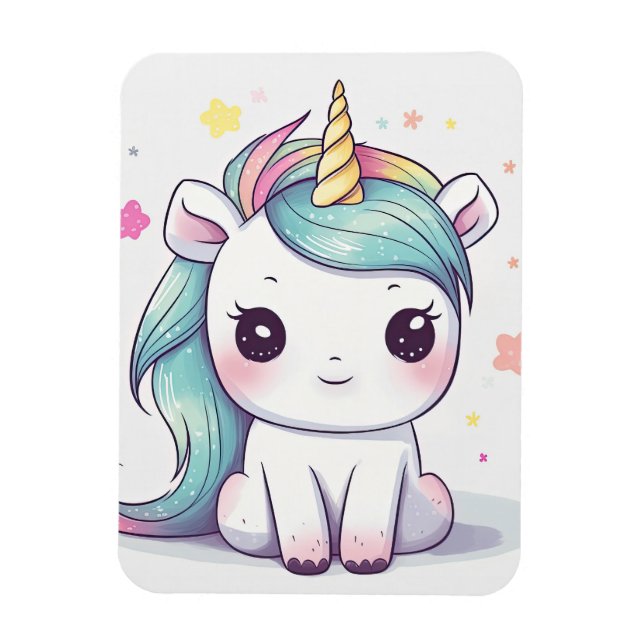 Íman Pastel Kawaii Unicorn, o mais adorável (Vertical)