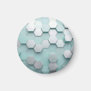 Íman Pastel Mint Hexágono Mosaico 3D