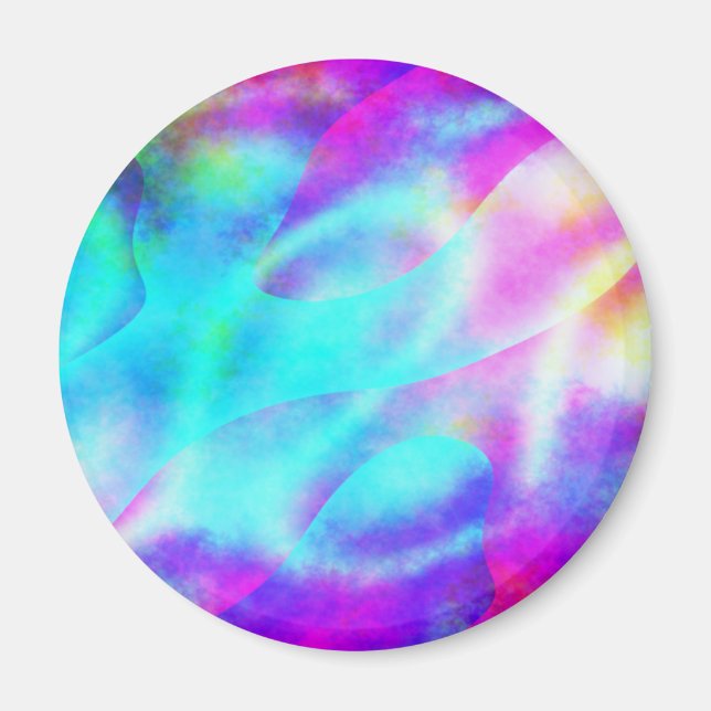 Íman Pastel Neon Rainbow Gradient Art (Frente)