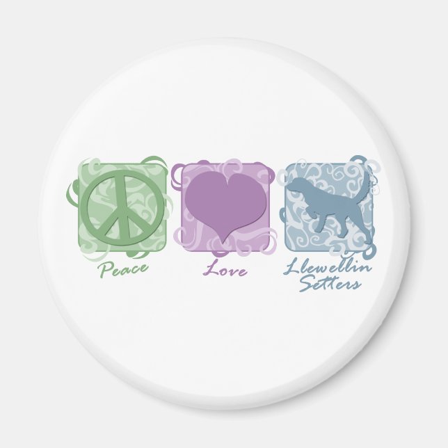 Íman Pastel Peace, Love e Llewellin Setters (Frente)