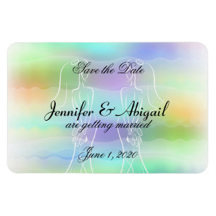 Íman Pastel Rainbow Brides Casamento Salve a Data