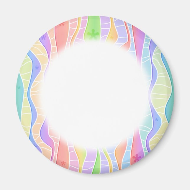 Íman PASTEL RAINBOW STRIPTS personalizáveis (Frente)