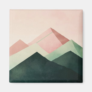 Íman Pastel Ridge – Paisagem Geométrica de Montanha #1