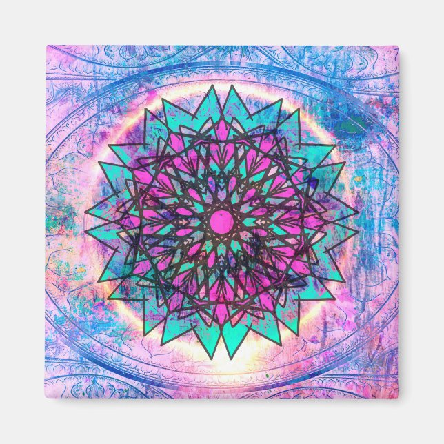 Íman Pastel Stainel Glass Mandala (Frente)