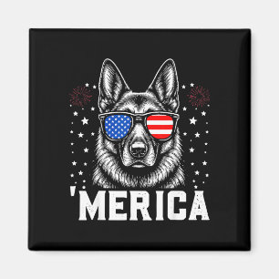 Íman Pastor alemão 4 de julho merica bandeira dos eua 