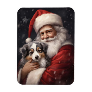 Íman Pastor Australiano com Papai Noel Natal