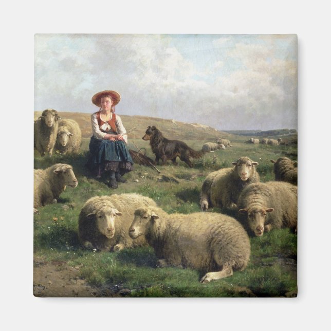 Íman Pastores com ovelha em paisagem (Frente)