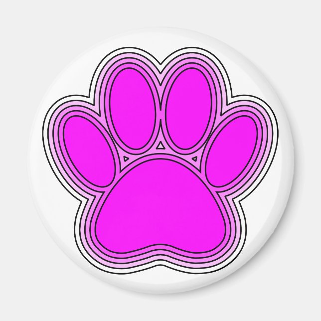 Íman Pata De Cachorro A Rosa Com Descrições (Frente)