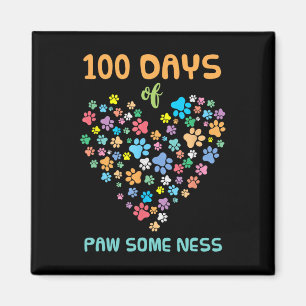 Íman Pata De Cães 100 Dias De Pata Escolar Animal Algum