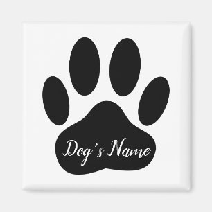 Íman Pata De Cães Imprimida Com Nome Personalizado Azu