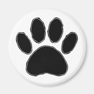 Íman Pata De Cão Desenhando Em Preto