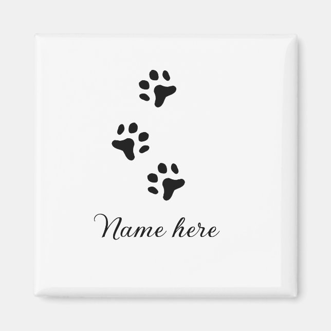 Íman Pata de cão e animal preto acrescentar nome texto  (Frente)