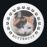 Íman Pata de Gato Preto Imprime Foto de Pet de Quadro<br><div class="desc">A pata de gato imprime uma foto personalizada de gato de estimação.</div>