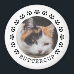 Íman Pata de Gato Preto Imprime Foto de Pet de Quadro<br><div class="desc">A pata de gato imprime uma foto personalizada de gato de estimação.</div>