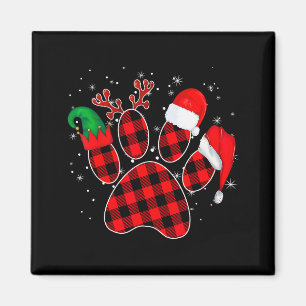 Íman Patas de Cachorro Natal Xadrez Búfalo Pata Papai N