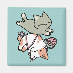 Íman Patas e Brincadeiras – Ilustração Adorável de Gato