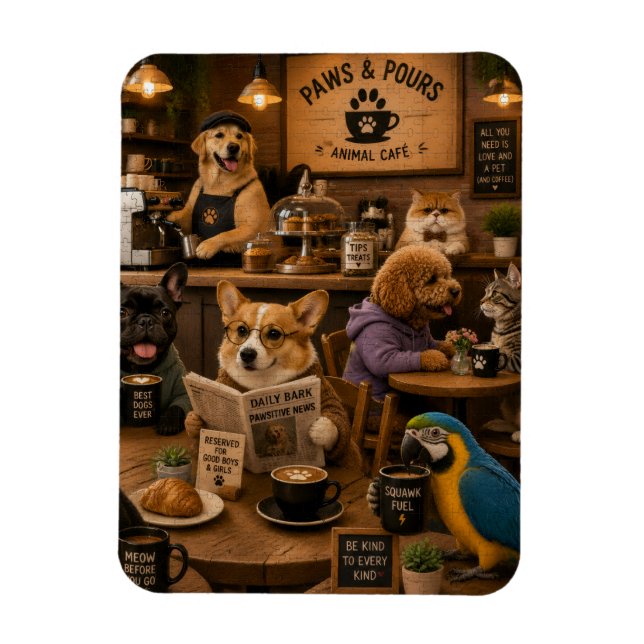 Íman Patas e Porções,café animal (Vertical)