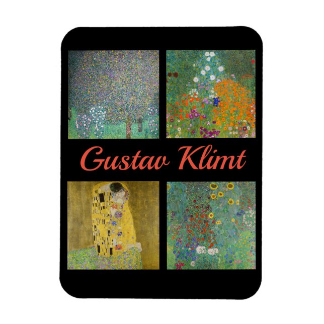 Íman Patchwork de obras de arte do Gustav Klimt (Vertical)