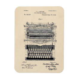 Íman Patente da máquina de escrever da Vintage