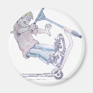Íman Patinete do micro dos desenhos animados do wheelie