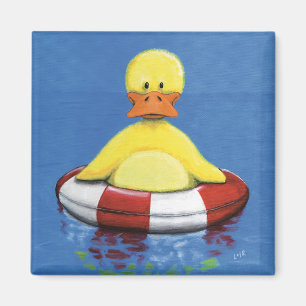 Íman Patinho amarelo em um ímã inflável do pato do a