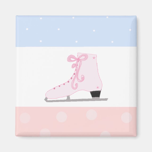Íman Patins de Gelo Rosa Fofo (Frente)