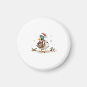 Íman Pato de Natal com Chapéu de Papai Noel para Amante