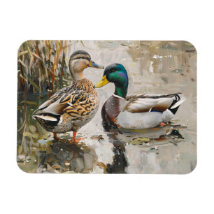 Íman Pato e Mallard Willife Painting Flexível