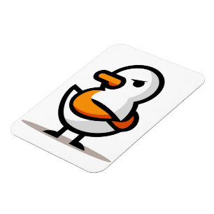 Íman Pato Mal-Humorado Mascote Cartoon Minimalista