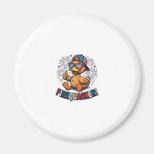 Íman Pato Patriótico Firequacker Design de Camisa Vinta