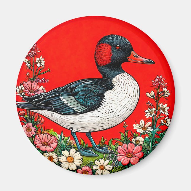 Íman Pato vibrante ilustrado (Frente)